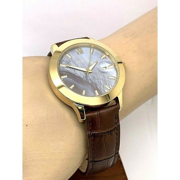 Bertha Women\'s Watch BR6505 Eden Light Blue MOP Dial Brown Leather Quartz 38mm main image 9